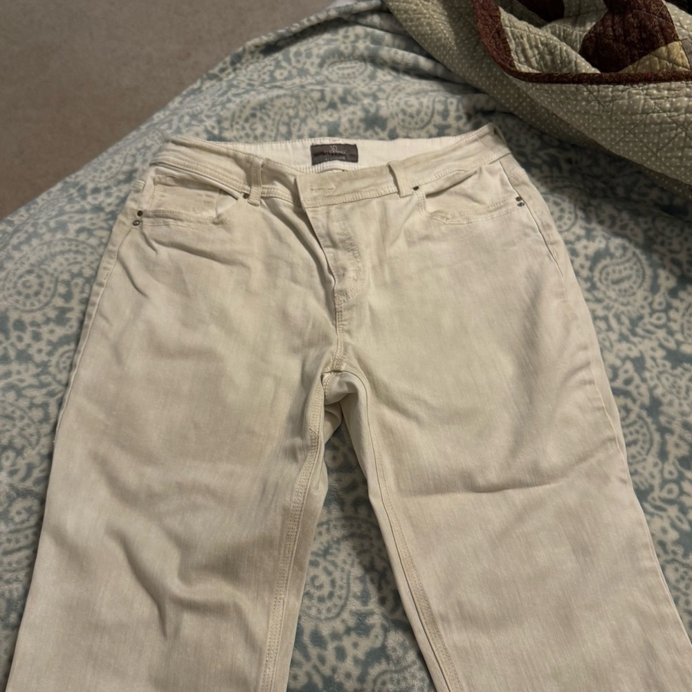 Chico's Light Cream Straight Leg Jeans